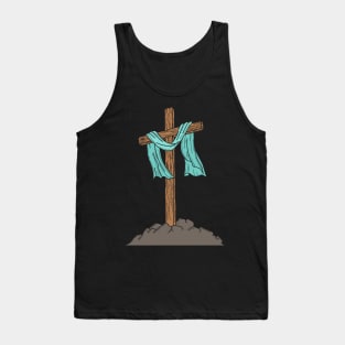 Wooden cross on a hill Tank Top